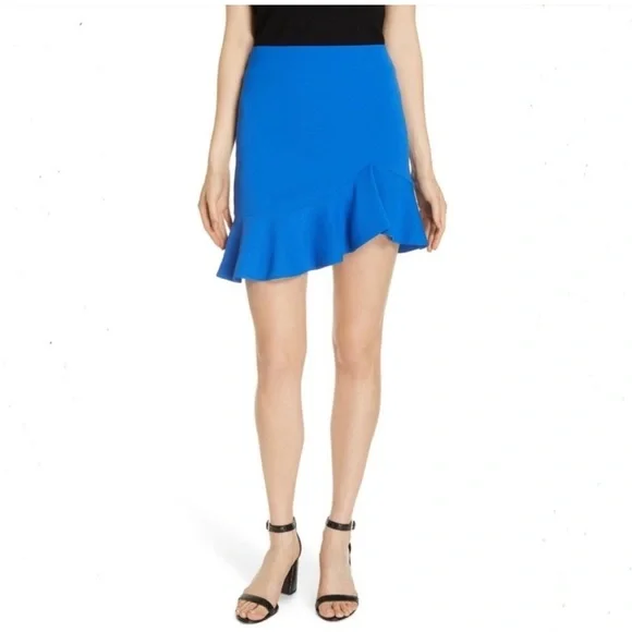 Alice + Olivia cobalt blue ruffle mini skirt